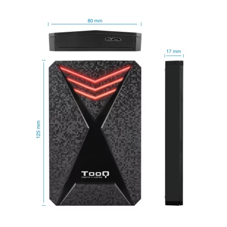 Kontrolsat - Caixa Externa 2,5" SATA TooQ - Gaming RGB USB3.1 - TQE-2550
