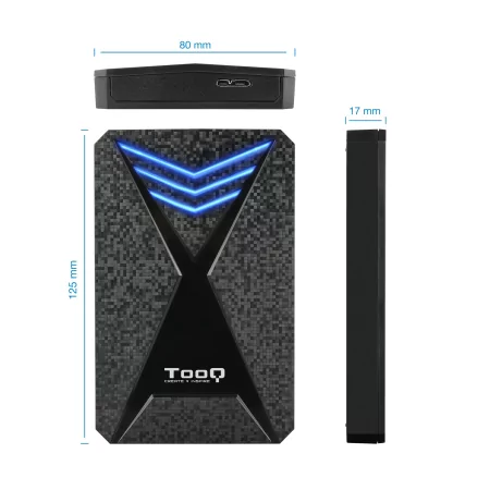 Kontrolsat - TooQ External Box - 2.5" SATA - Gaming Blue LED - USB3.1 - TQE-2550L