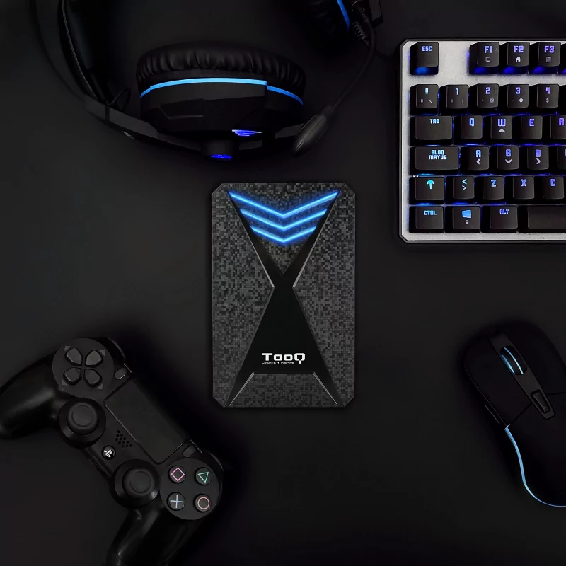 Kontrolsat - TooQ External Box - 2.5" SATA - Gaming Blue LED - USB3.1 - TQE-2550L