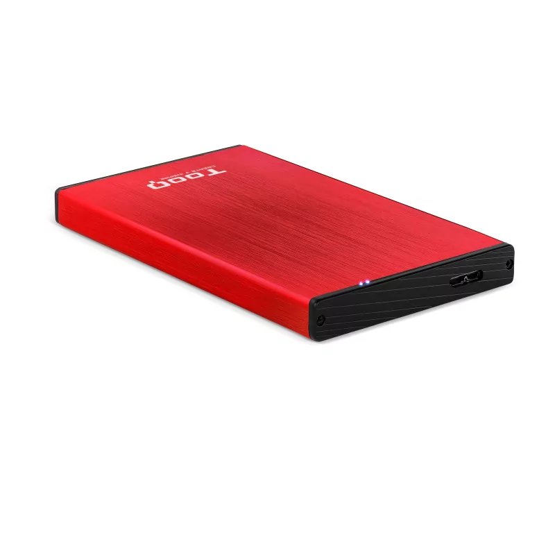 Kontrolsat - Caixa Externa TooQ - P/ Discos 2,5" - HDD/SSD - Vermelha - TQE-2527R