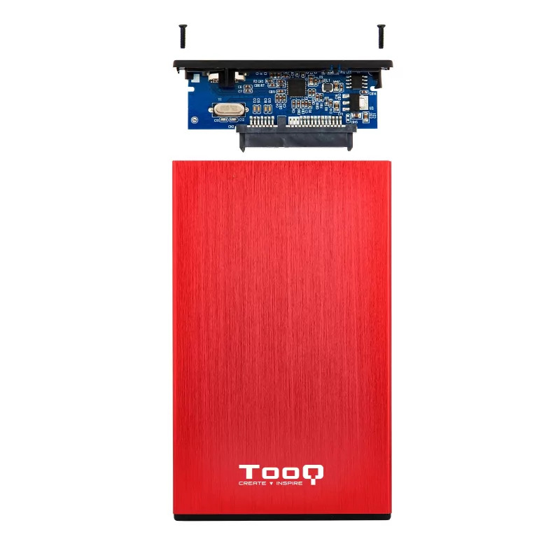 Kontrolsat - Caixa Externa TooQ - P/ Discos 2,5" - HDD/SSD - Vermelha - TQE-2527R