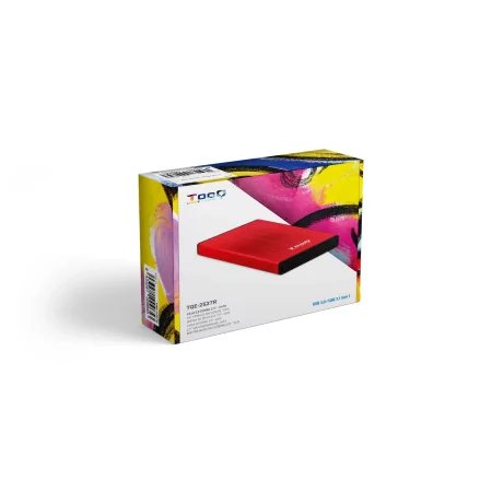 Kontrolsat - Caixa Externa TooQ - P/ Discos 2,5" - HDD/SSD - Vermelha - TQE-2527R