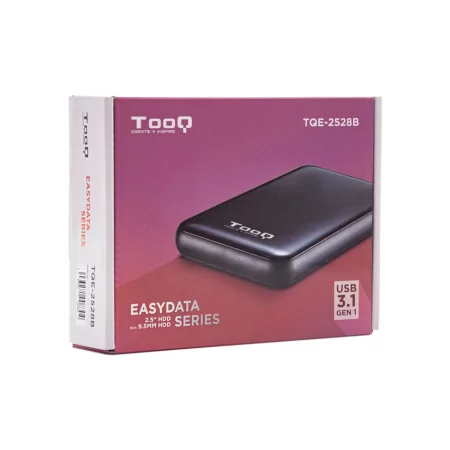 Kontrolsat - TooQ External Box - For Hard Drives - 2.5" - SATA I/II/III - USB 3.1 - Black - TQE-2528B