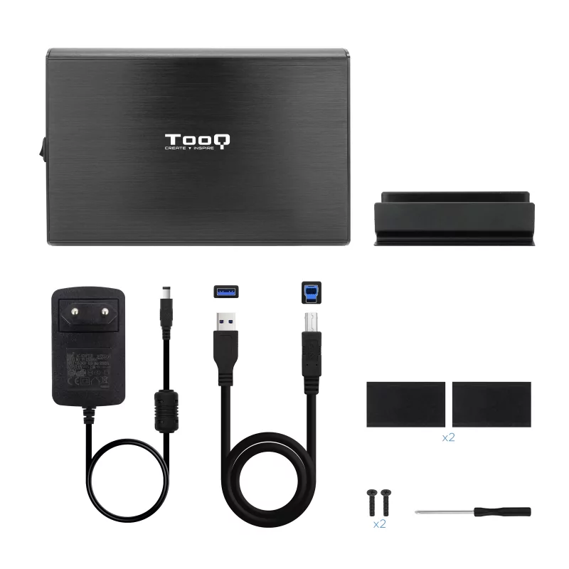 Kontrolsat - TooQ External Box - For Hard Drives - 3.5" - SATA - Black - TQE-3531B