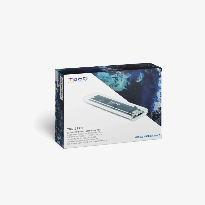 Kontrolsat - TooQ External Enclosure - SSD - Transparent / RGB - TQE-2200