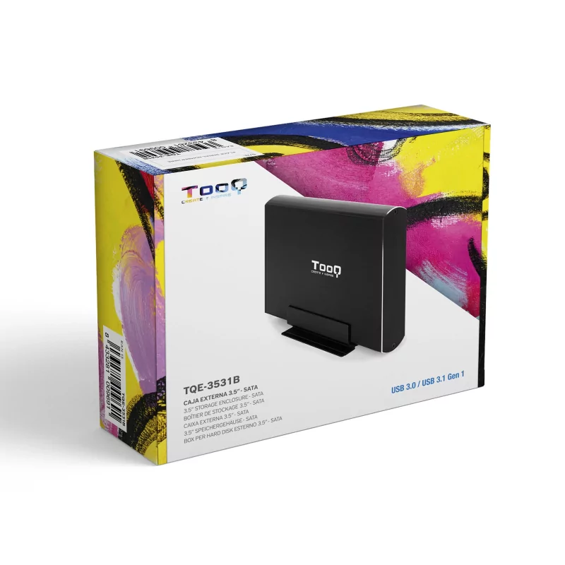 Kontrolsat - TooQ External Box - For Hard Drives - 3.5" - SATA - Black - TQE-3531B