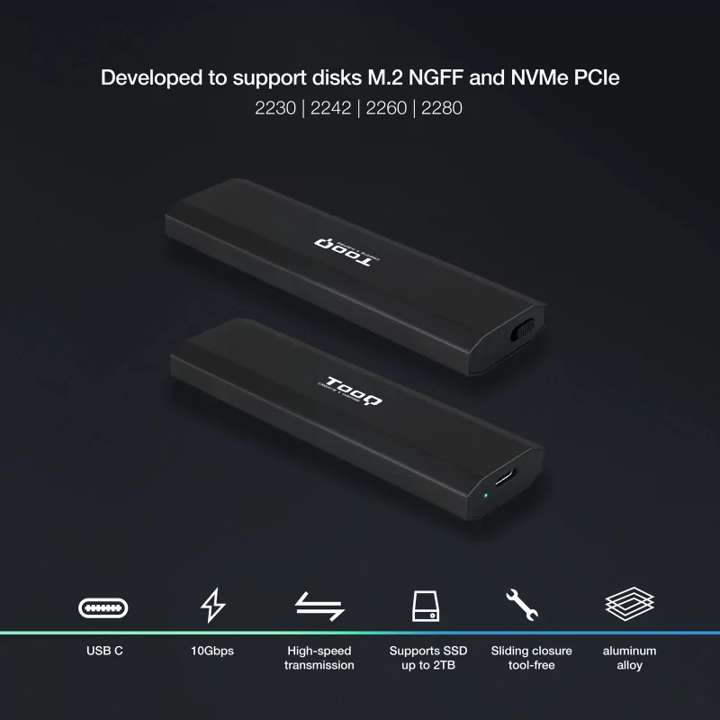 Kontrolsat - Caixa Externa TooQ - SSD - Preto - TQE-2223B
