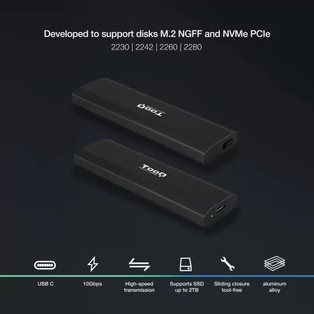 Kontrolsat - Caixa Externa TooQ - SSD - Preto - TQE-2223B Kontrolsat - Caixa Externa TooQ - SSD - Preto - TQE-2223B