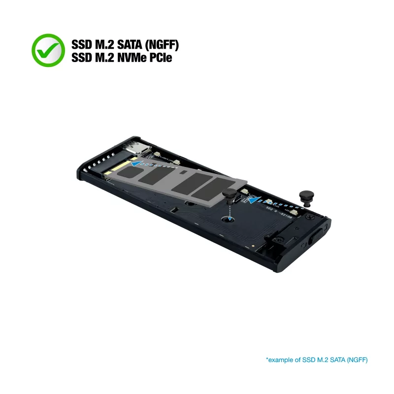 Kontrolsat - TooQ External Enclosure - SSD - RGB / Gray - TQE-2221G