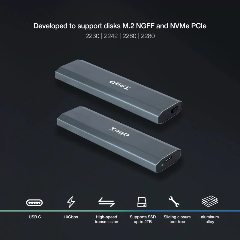 Kontrolsat - TooQ External Box - Gray - TQE-2223G
