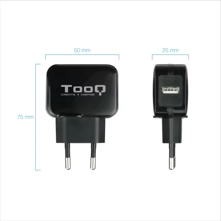 Kontrolsat - TooQ USB Charger - 12W - Black - TQWC-1S01