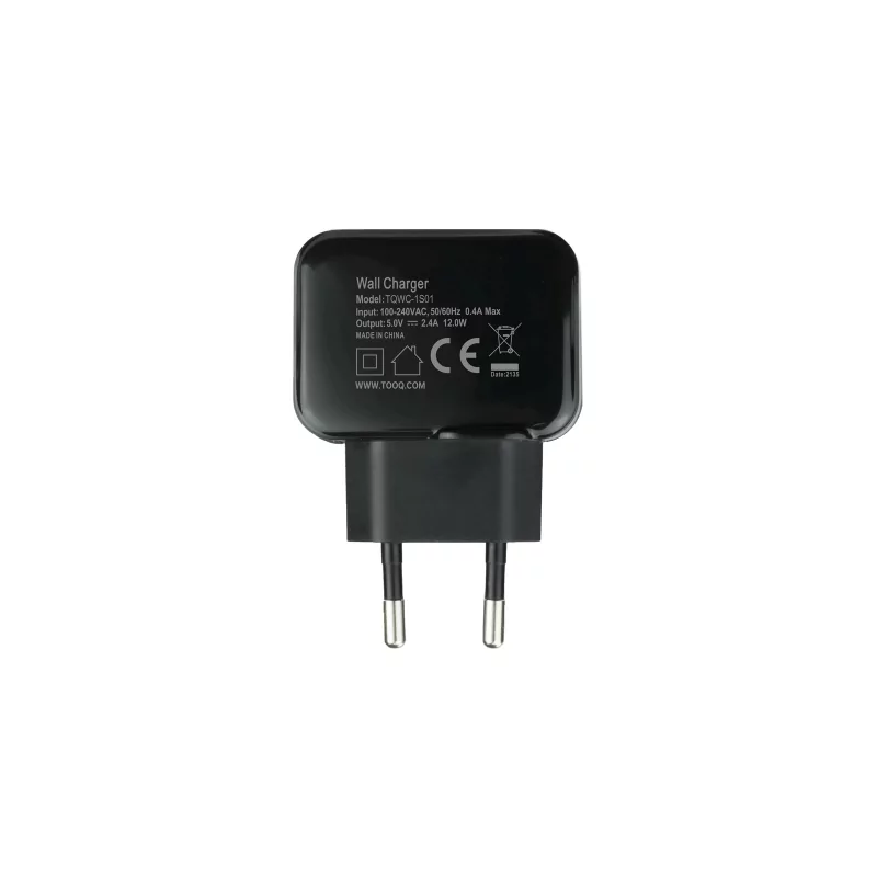 Kontrolsat - TooQ USB Charger - 12W - Black - TQWC-1S01