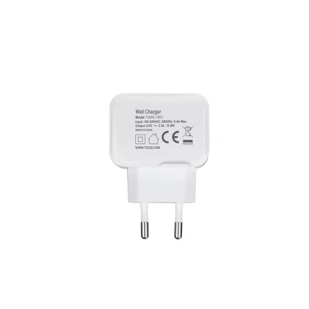 Kontrolsat - Carregador USB TooQ - 12W - Branco - TQWC-1S01WT Kontrolsat - Carregador USB TooQ - 12W - Branco - TQWC-1S01WT