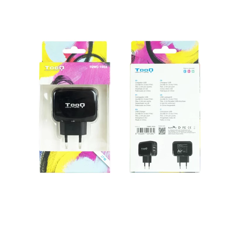 Kontrolsat - TooQ Wall Charger - 5V - AI Control - TQWC-1S02