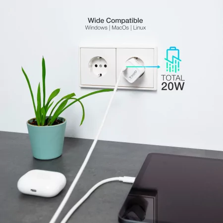 Kontrolsat - TooQ Charger - UBS-C - 20W - White - TQWC-PD20WT