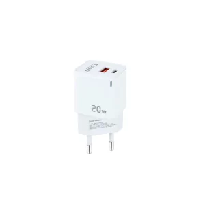 Kontrolsat - TooQ Wall Charger - USB-C/PD + USB-A/QC - 20W - White - TQWC-QCPD20WT