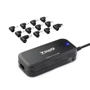 Kontrolsat - TooQ Charger - For Laptop - 90W + 2x USB2.0 - Black - TQLC-90BS02AT