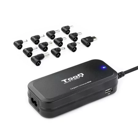 Kontrolsat - TooQ Charger - For Laptop - 90W + 2x USB2.0 - Black - TQLC-90BS02AT