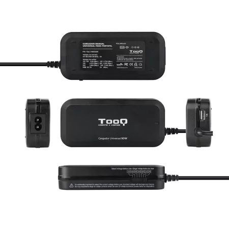 Kontrolsat - TooQ Charger - For Laptop - Universal - 90W - USB 2.0 - TQLC-90BS02M