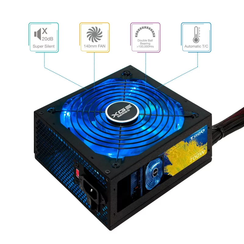 Kontrolsat - TooQ Xtreme Gaming Power Supply - Energy II - 700W - W/ LED - TQXGEII-700SAP
