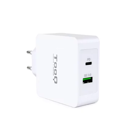 Kontrolsat - TooQ Dual Charger - USB-C PD + USB A QC3.0 port - 48W - White - TQWC-2SC03WT