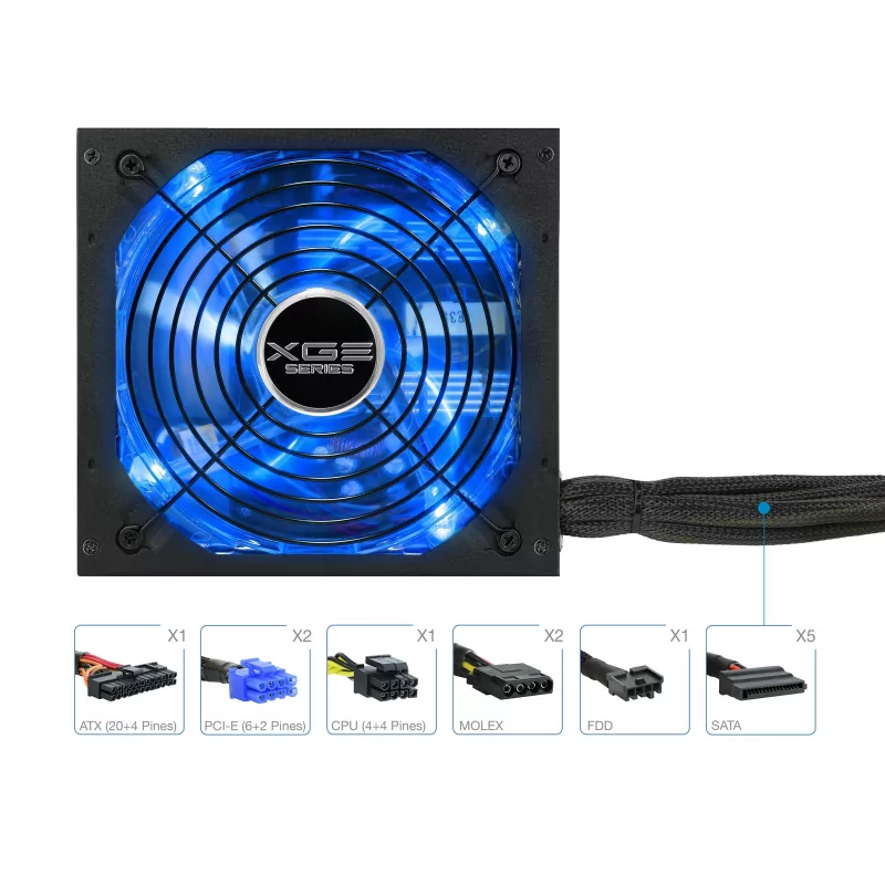 Kontrolsat - Xtreme Gaming Energy II Power Supply - 552W - W/ LED - TQXGEII-525SAP