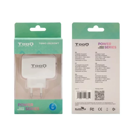 Kontrolsat - TooQ Dual Charger - USB-C - 27W - White - TQWC-2SC02WT