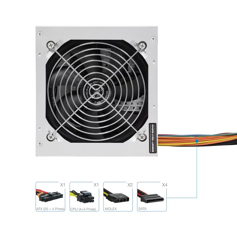 Kontrolsat - Fonte de Alimentação TooQ - Ecopower II - ATX 500W - TQEP-500S-INT