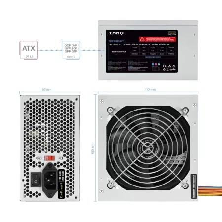 Kontrolsat - Fonte de Alimentação TooQ - Ecopower II - ATX 500W - TQEP-500S-INT Kontrolsat - Fonte de Alimentação TooQ - Ecopower II - ATX 500W - TQEP-500S-INT