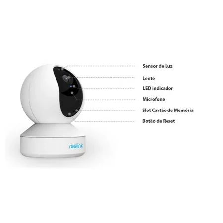 Câmara Reolink E1 Home Security - Rotativa 355º RJ45 Wi-Fi - HD