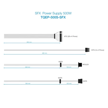Kontrolsat - TooQ Power Supply - Ecopower II - SFX 500W - TQEP-500S-SFX