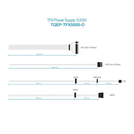 Kontrolsat - TooQ Power Supply - Ecopower II - TFX 500W - TQEP-TFX500S-O