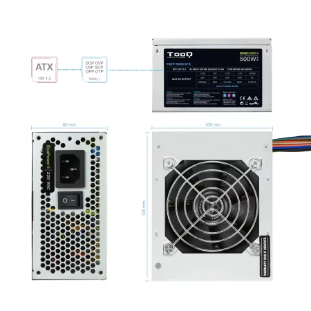 Kontrolsat - Fonte de Alimentação TooQ - Ecopower II - SFX 500W - TQEP-500S-SFX Kontrolsat - Fonte de Alimentação TooQ - Ecopower II - SFX 500W - TQEP-500S-SFX