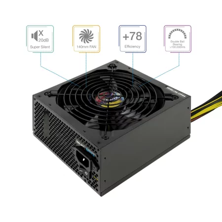 Kontrolsat - Fonte de Alimentação TooQ - ATX 600W - PFC - TQAPOLO-600SP Kontrolsat - Fonte de Alimentação TooQ - ATX 600W - PFC - TQAPOLO-600SP
