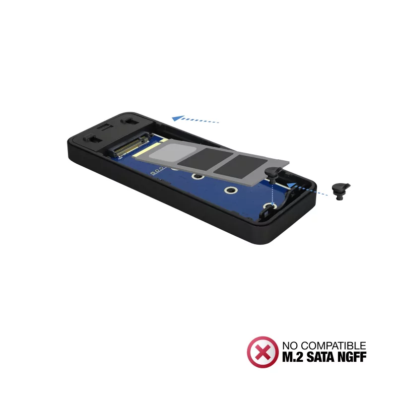 Kontrolsat - TooQ External Box - For SSD M.2 NVMe PCIe - TQE-2280B
