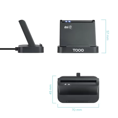 Kontrolsat - Leitor de Cartões TooQ - DNIe VISION USB 2.0 - Preto - TQR-220B