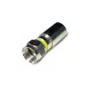 Conector F RG6 Amiko de Compressão - Alta Blindagem 115dB, Prateado