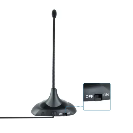 Kontrolsat - TooQ Microphone - Flexible - 3.5mm Jack - Black - TQMM-213 Kontrolsat - TooQ Microphone - Flexible - 3.5mm Jack - Black - TQMM-213