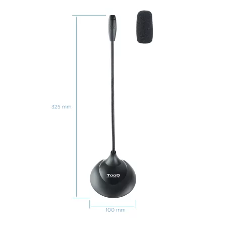Kontrolsat - TooQ Microphone - Flexible - 3.5mm Jack - Black - TQMM-213 Kontrolsat - TooQ Microphone - Flexible - 3.5mm Jack - Black - TQMM-213
