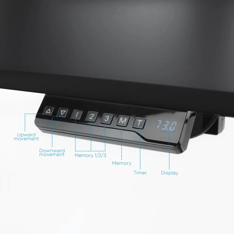 Kontrolsat - TooQ Adjustable Electric Desk - Black - ATLAS - TQESSD01-BK