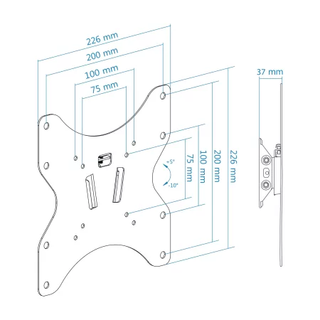 Kontrolsat - TooQ Wall Mount - For Screens - 23" / 42" - Black - LP1342T-B Kontrolsat - TooQ Wall Mount - For Screens - 23" / 42" - Black - LP1342T-B