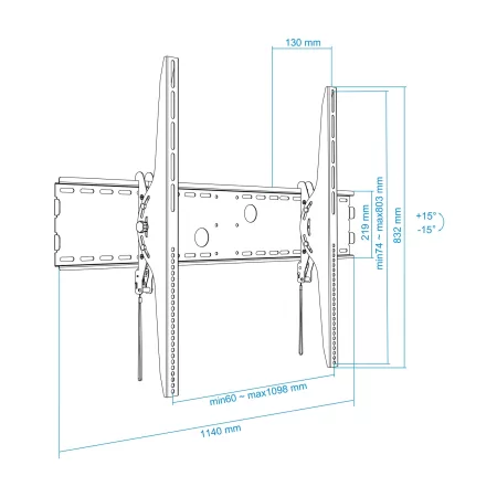 Kontrolsat - Suporte de Parede TooQ - P/ Ecrãs - 60" / 100" - Preto - LP42130T-B
