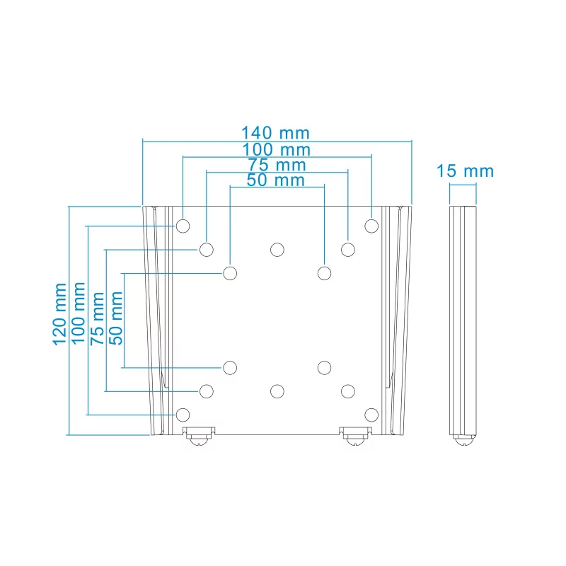 Kontrolsat - TooQ Wall Mount - For Screens - 13" / 27" - Black - LP1023F-B