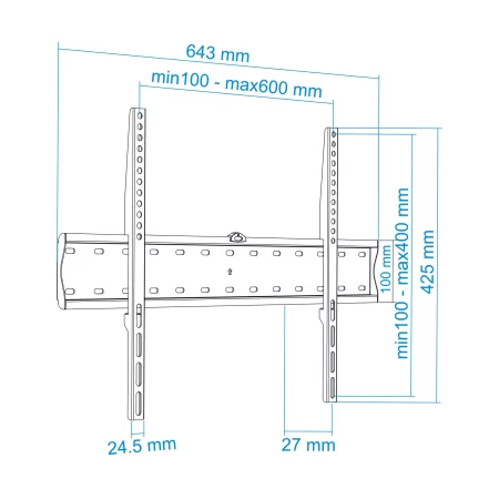 Kontrolsat - TooQ Wall Mount - For Screens - 37" / 70" - Black - LP4170F-B