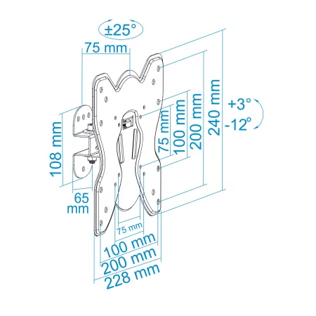 Kontrolsat - TooQ Wall Mount - For Screens - 23" / 42" - Black - LP1942TN-B