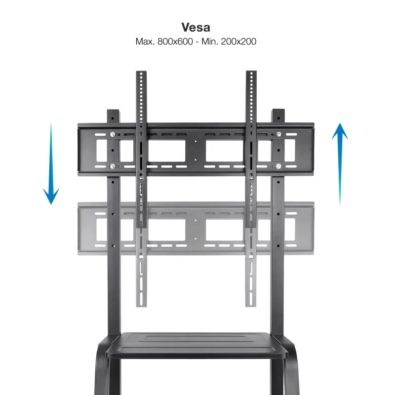 Kontrolsat - TooQ Floor Stand - W/ Wheels - For Screens - 37" / 50" - Black - FS20101M-B
