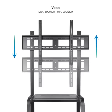 Kontrolsat - TooQ Floor Stand - W/ Wheels - For Screens - 37" / 50" - Black - FS20101M-B Kontrolsat - TooQ Floor Stand - W/ Wheels - For Screens - 37" / 50" - Black - FS20101M-B