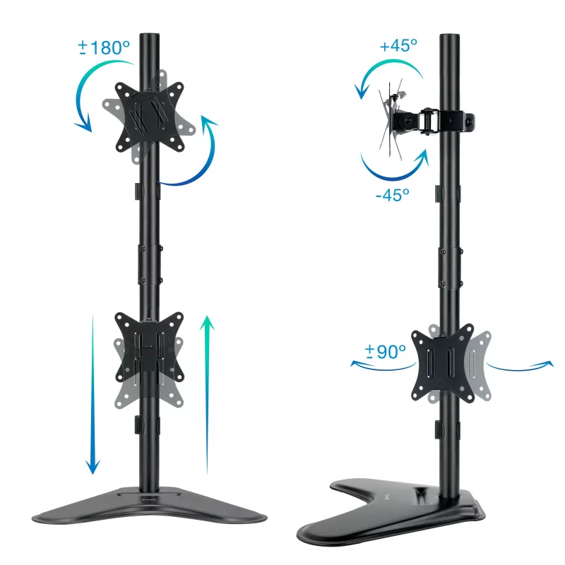 Kontrolsat - TooQ Table Stand - For 2 Screens - 17" / 32" - Black - DB1703TNV-B