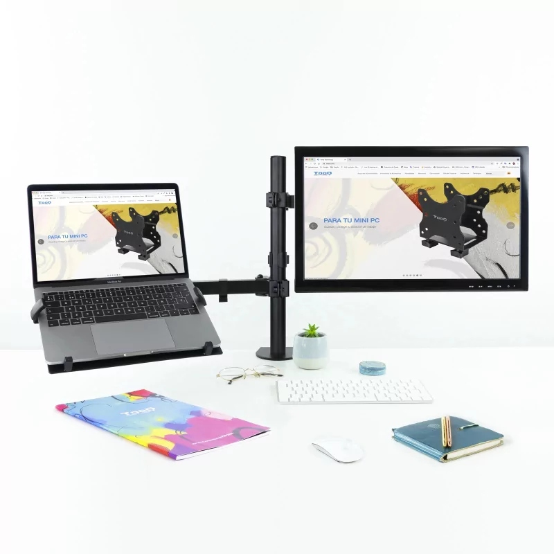 Kontrolsat - TooQ Desktop Stand - For Screen + Laptop - 13" / 32" - Black - DB1200TN-B
