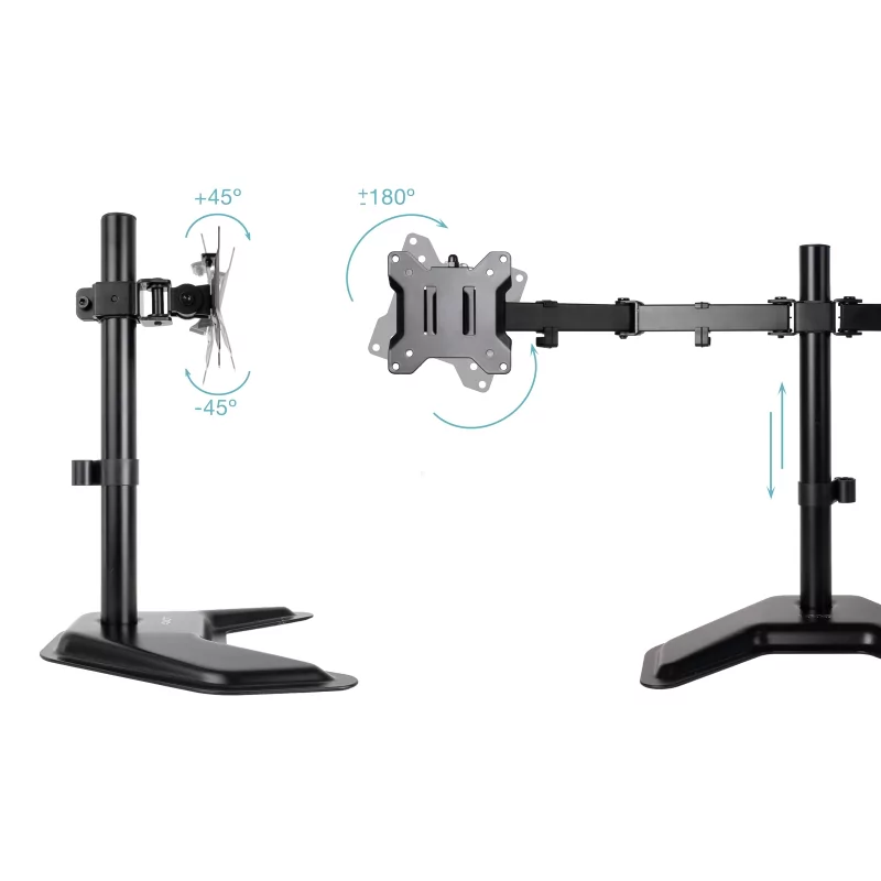 Kontrolsat - TooQ Table Stand - For 2 Screens - 17" / 32" - Black - DB1702TN-B